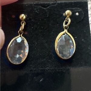 ✨Faceted Quartz Crystal with Gold Drop Earrings✨